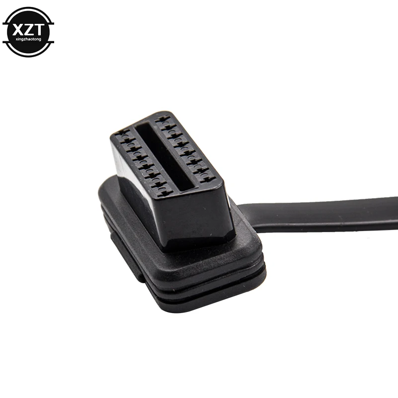 Новый плоский тонкий OBD кабель 16Pin ELM327 2 интерфейса мужчин и женщин Локоть OBDII