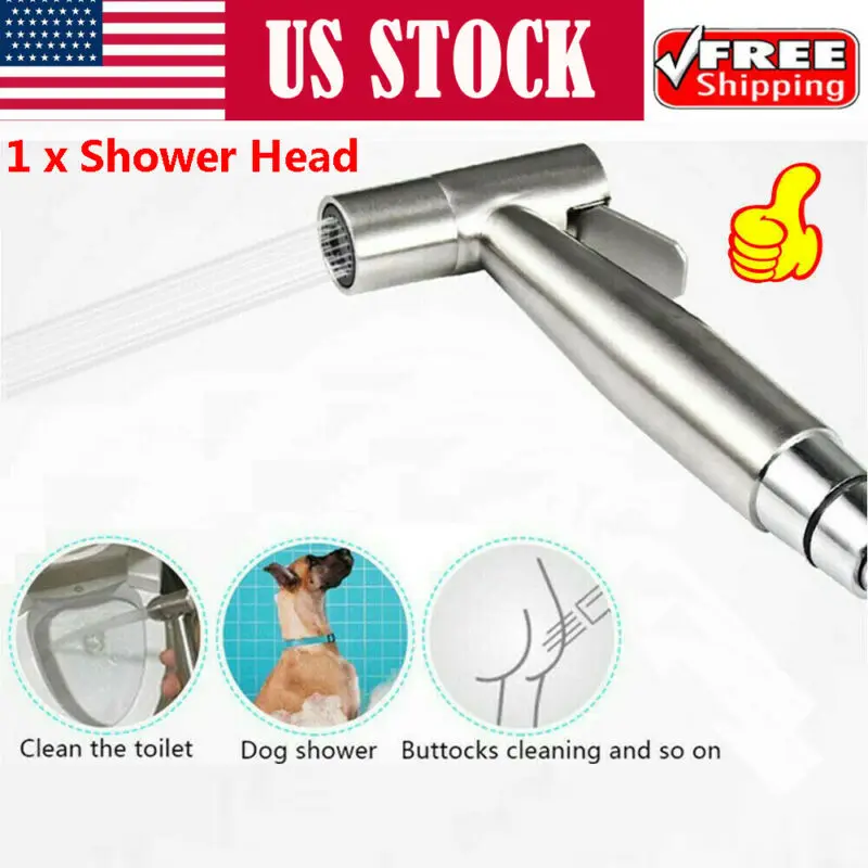 

Handheld Stainless Steel Bidet Spray Shower Head Shattaf Toilet With Hose Kit