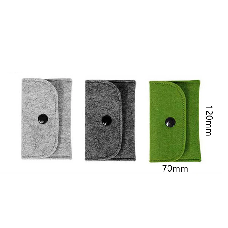 

Mini Felt Coin Purse Women Men Business Card Holder Wallet Small Key Leather Change Money Bag Short Portable Key Holder