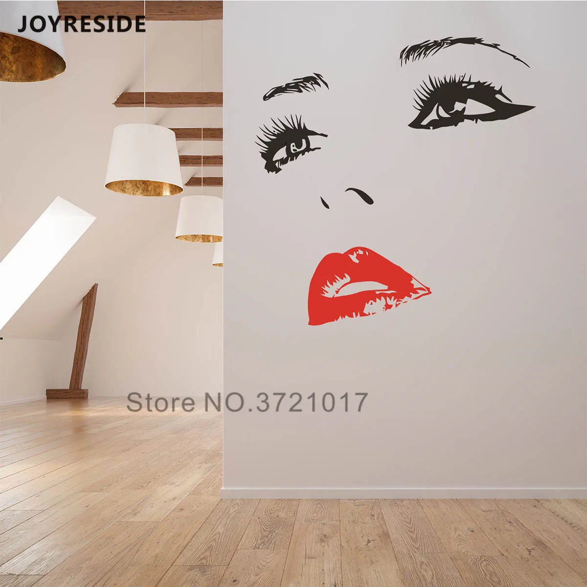 Salon Woman Wall Sticker Beauty Face Decal Red Lips House Livingrooms Decor Sexy Decals Vinyl Design M510 | Дом и сад