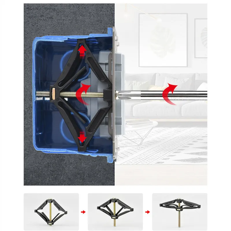 

Wall Socket Bottom Box Repair Device 86mm 118mm Type Wall Switch Bottom Box Fixed Support Rod Electrical Accessories