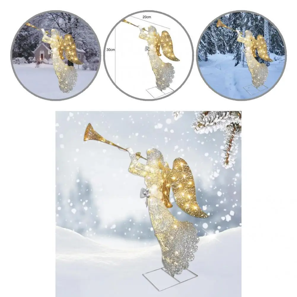 

Vivid Expression Lovely Compact Delicate Lighted Angel Decor Clear Texture Lighted Angel Statue Realistic Home Decor