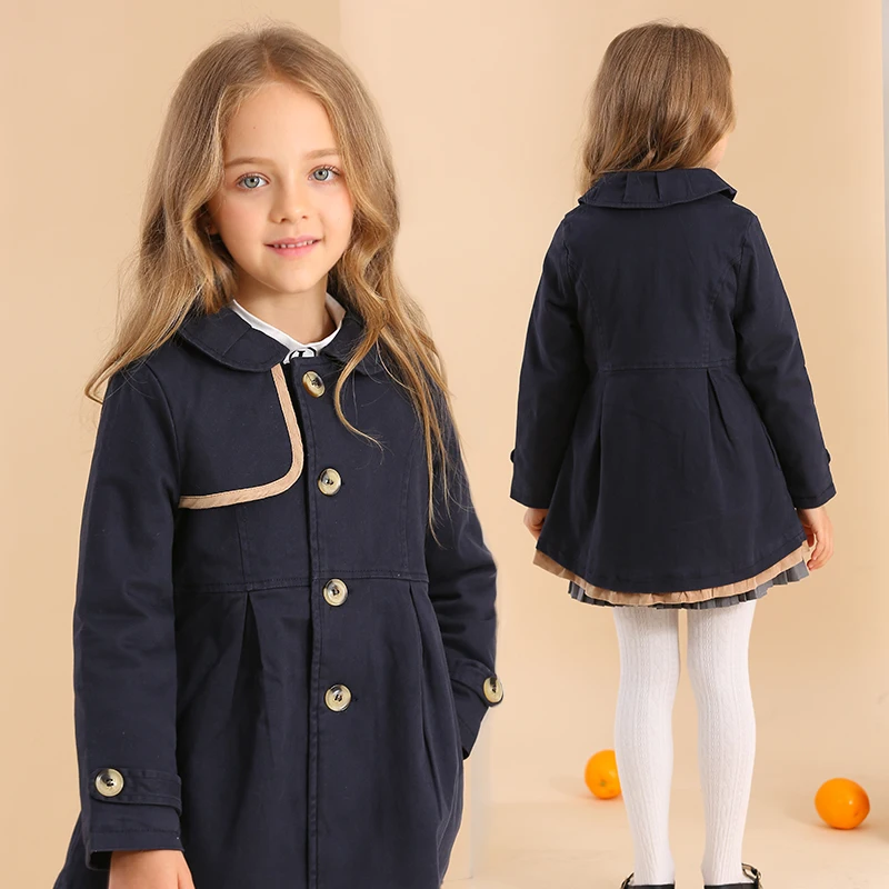 Плащ детский хлопковый средней длины на весну/осень |