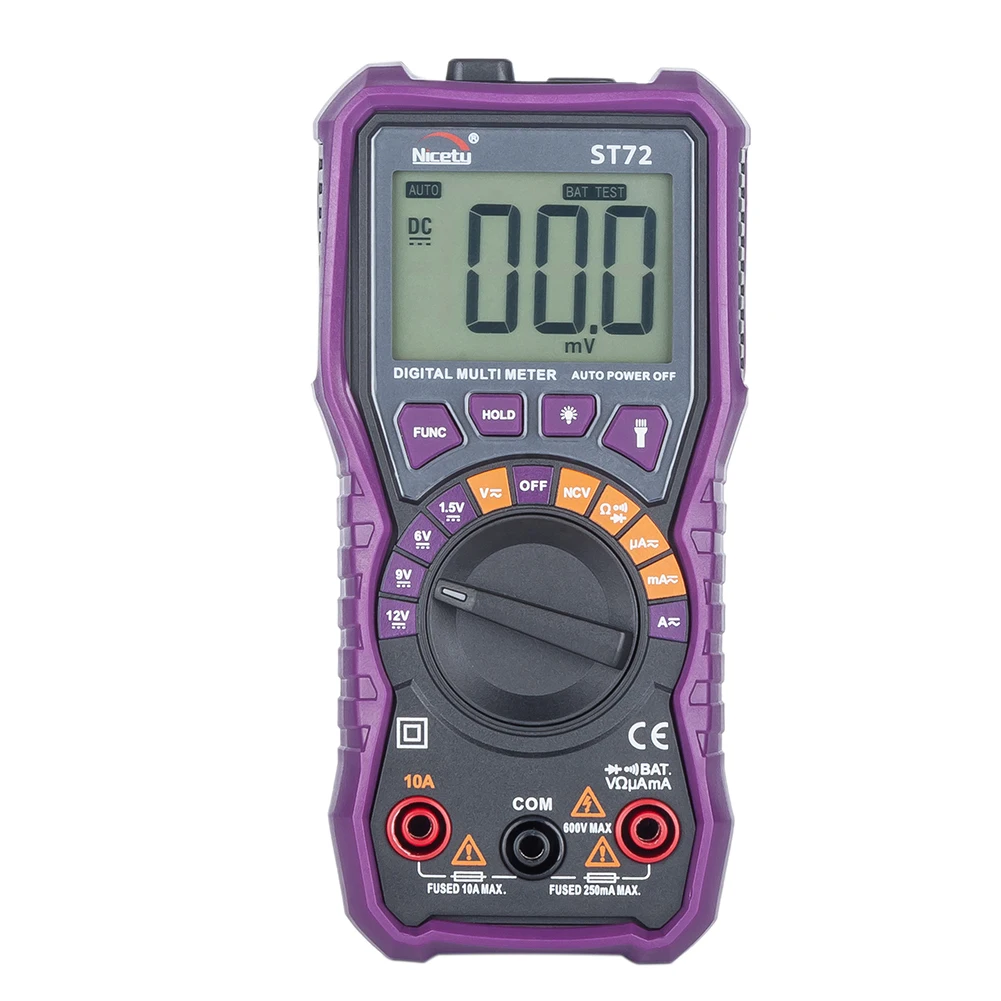 Цифровой мультиметр Nicety ST72 портативный автомобильный тестер с ЖК дисплеем и