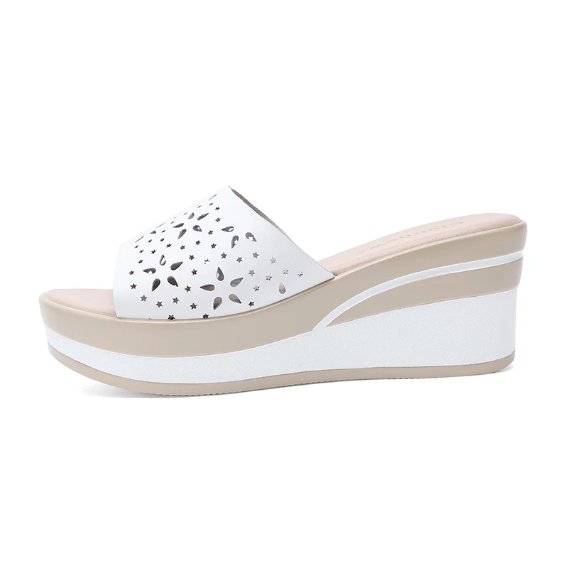 

Open-Toed Wedges Slippers, One-Line Solid Color Shoes, Women'S Platform Women'S Shoes