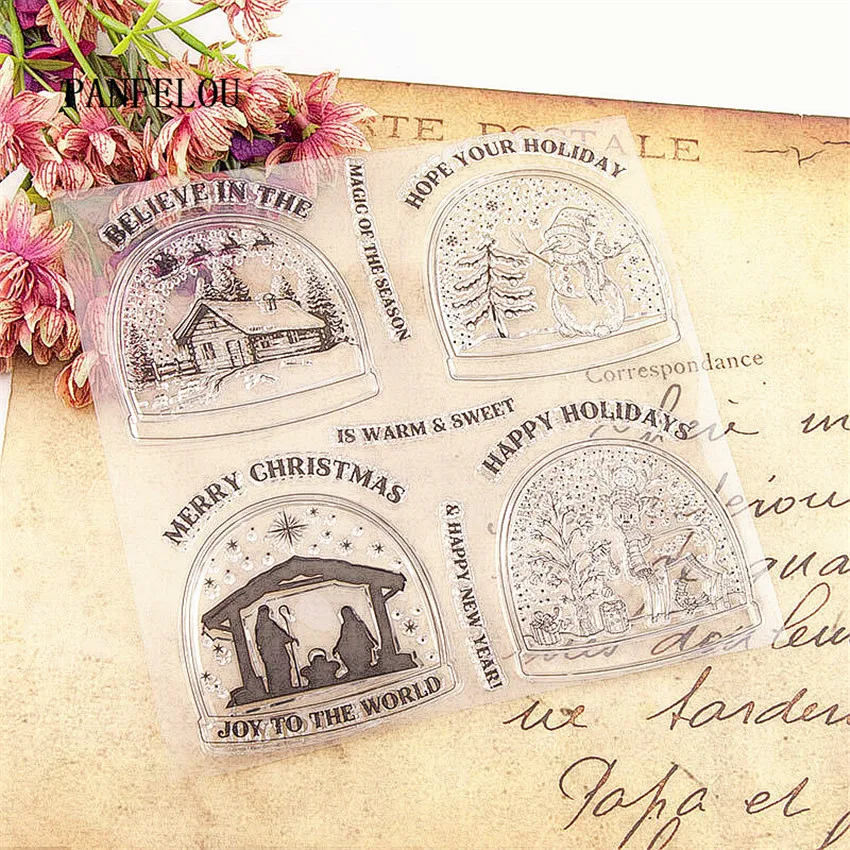 PANFELOU Кристальный шар мир прозрачный силиконовый штамп/печать DIY