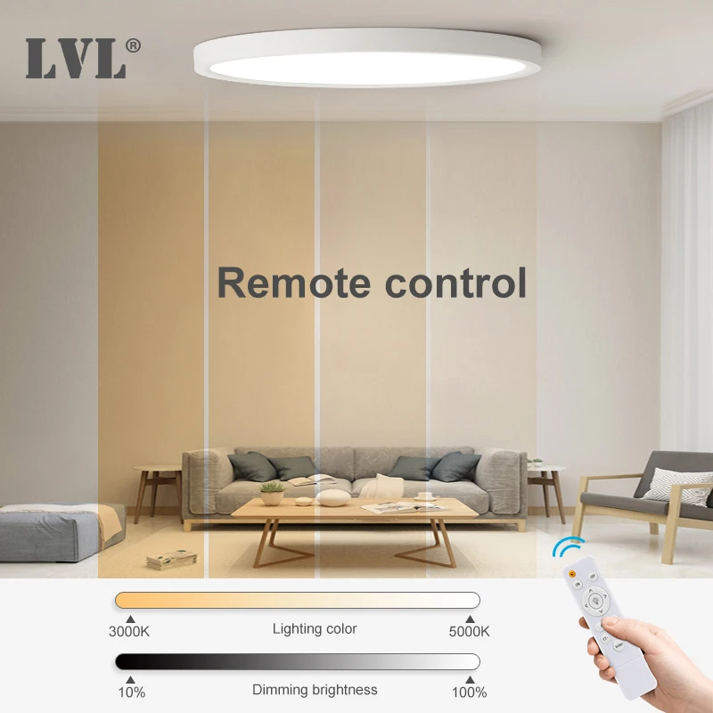 $29.34 Modern Remote Control Led Ceiling Light Golden Wood Grain 24W 32W Bedroom Livingroom Kitchen Bathroom RC Dimmable Ceiling Lamp