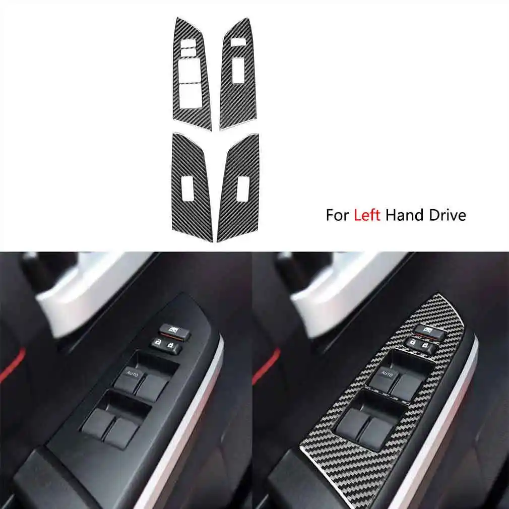 

Carbon Fiber Window Lift Panel Switch Cover Trim for Toyota Tundra 2014-2018 LHD