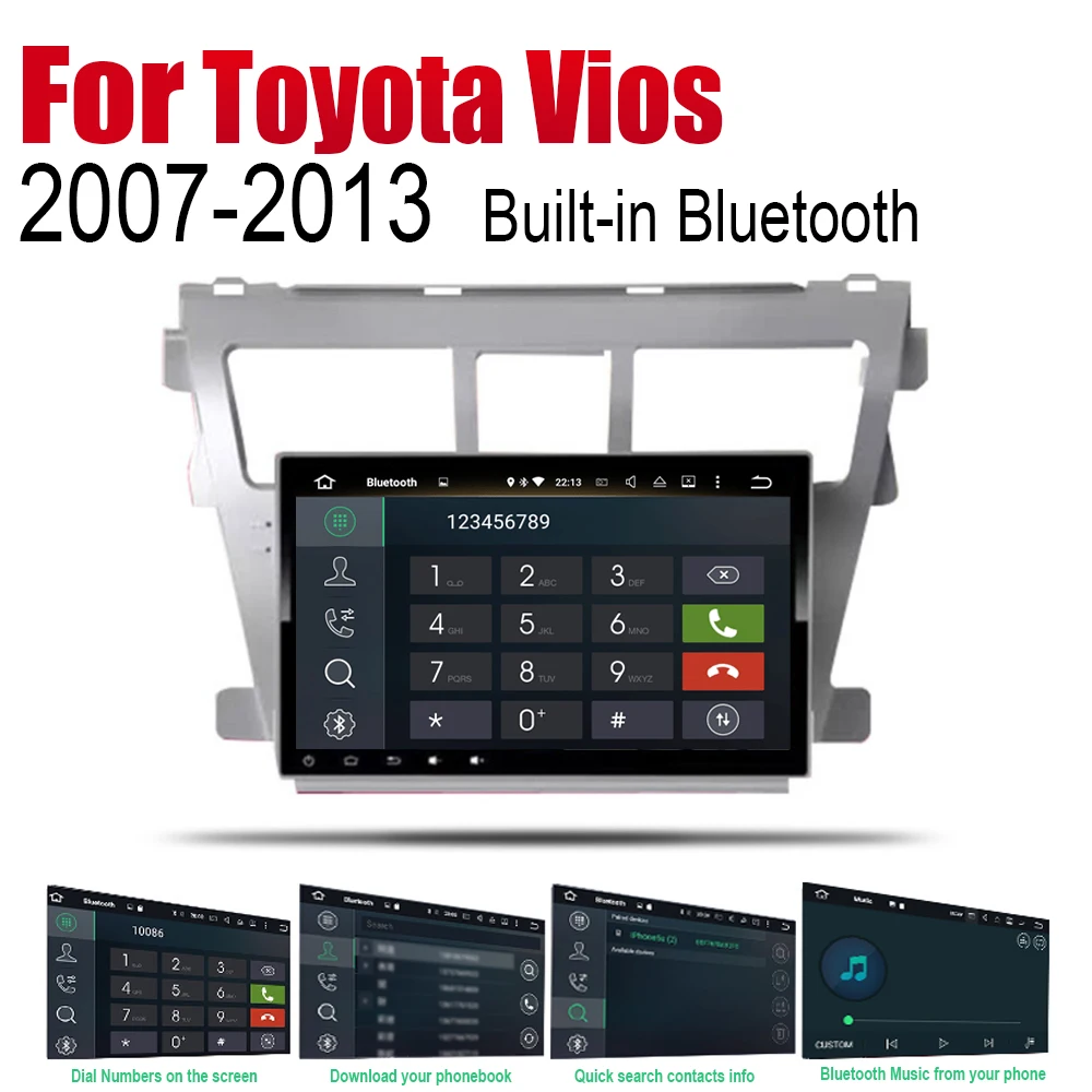 Автомагнитола ZaiXi 2 Din Android для Toyota Vios 2007 ~ 2013 GPS навигация BT Wi Fi карта мультимедийная