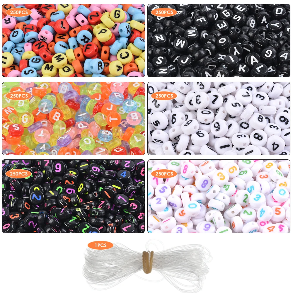J 1500pc 1850 шт акриловые бусины с буквами и цифрами круглые отдельные бусины с буквами алфавита для изготовления браслетов своими руками - Цвет: J 1500pc