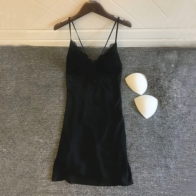 Шелковая ночная рубашка одежда для женщин атласное сексуальное женское