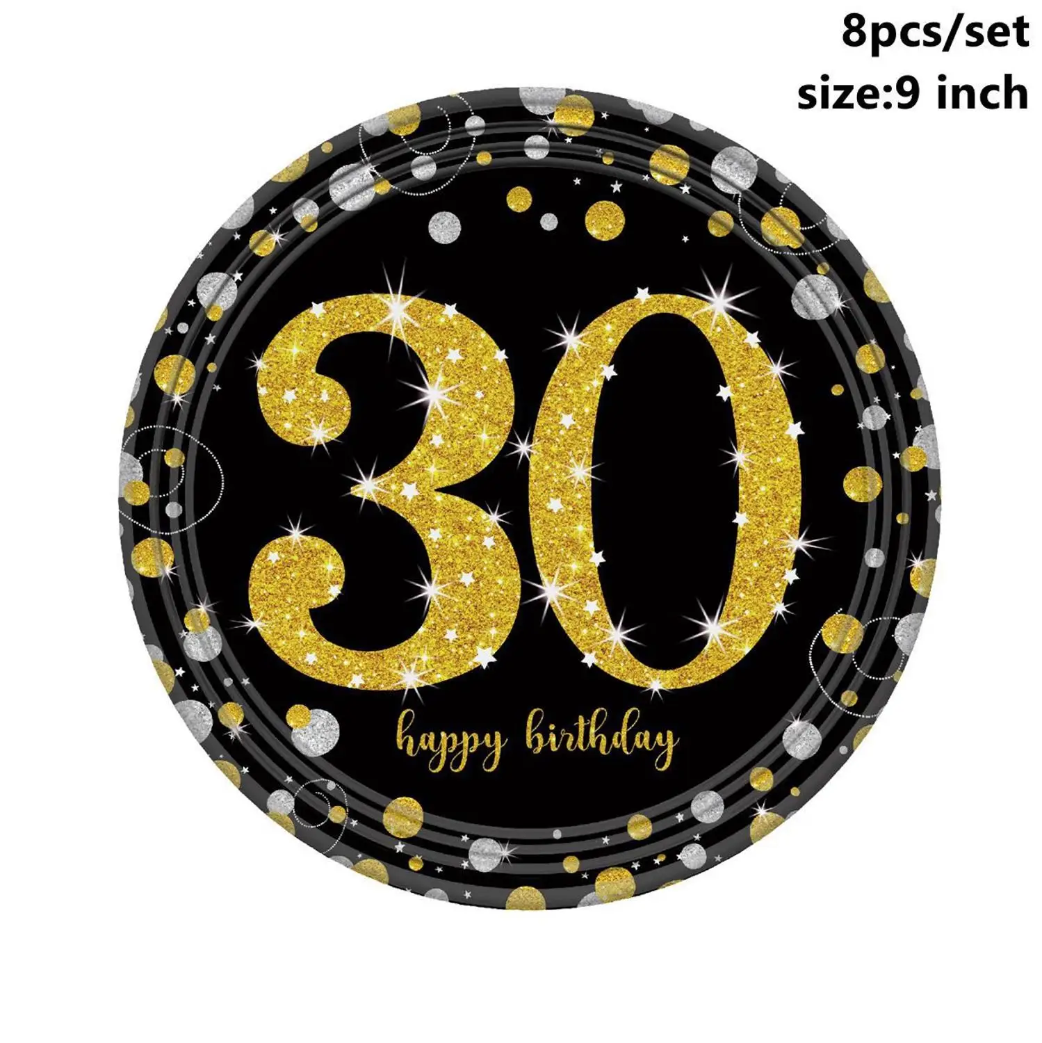30th Plates Taoup 32 дюйма 40 дюймов Золотой номер шары фольга 21 30 40 50 60 с днем рождения шары-цифры шары День рождения Декор для взрослых - Цвет: 30th Plates