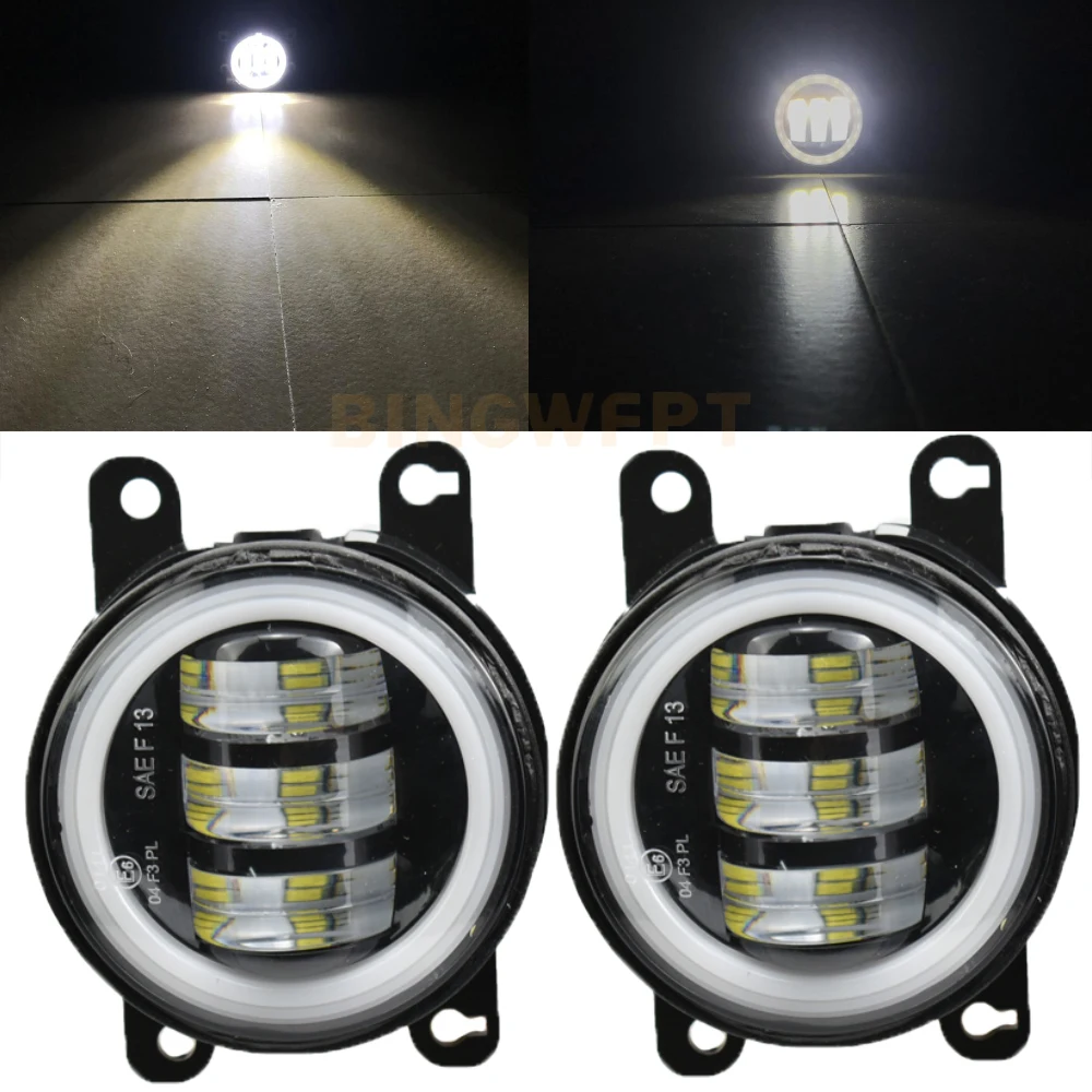 Fog Light Assembly LED Angel Eye DRL Daytime Running Lights For Honda Civic 2016-2018 Headlights
