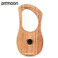 ammoon 7 string lyre harp ancient style lyres terminalia wood string instrument with carry bag extra string set and accessaries