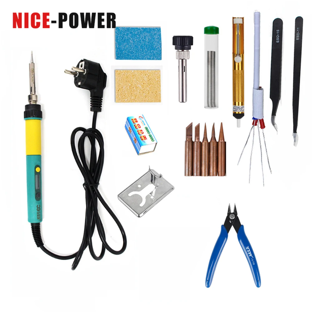 Электрический паяльник 100 Вт 60 с регулируемой температурой ЖК цифровой дисплей 220