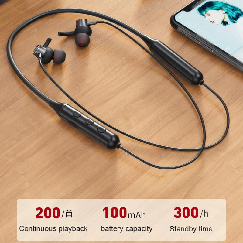YUNAO DD9 Bluetooth спортивные наушники с двойной батареей 14 часов прослушивания музыки