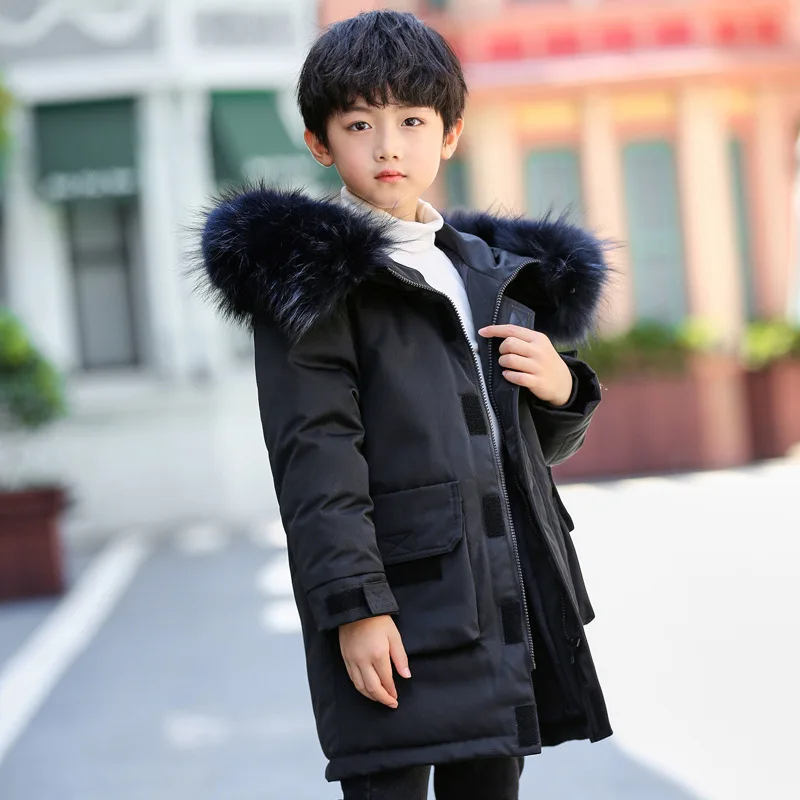 Для мальчиков-подростков Детские теплые куртки с рисунком зимняя теплая куртка