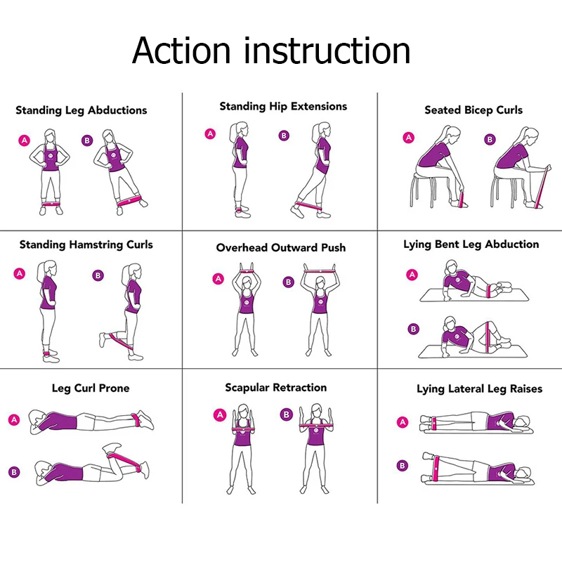 Эластичные ленты для йоги 4 цвета Уличное оборудование фитнеса 0 5 мм-1 1 мм резинки