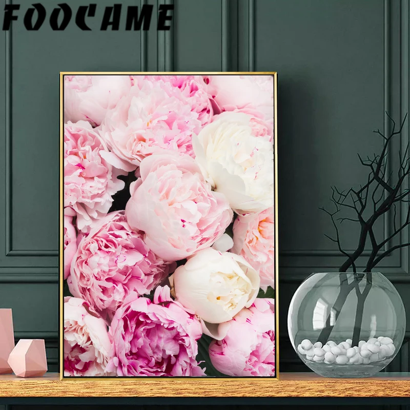 Роза Фламинго растение цветок Скандинавская Картина на холсте плакаты и принты