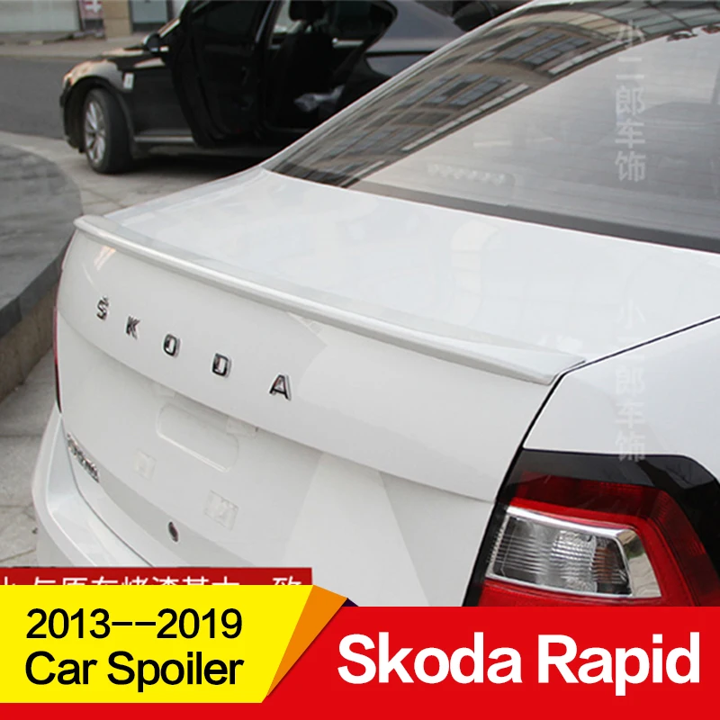 Применение для Skoda Rapid спойлер 2013, 14, 15, 16, 17, 18, 19 лет год ABS пластмассовый задний клюв утки крыло аксессуары для декорирования машины