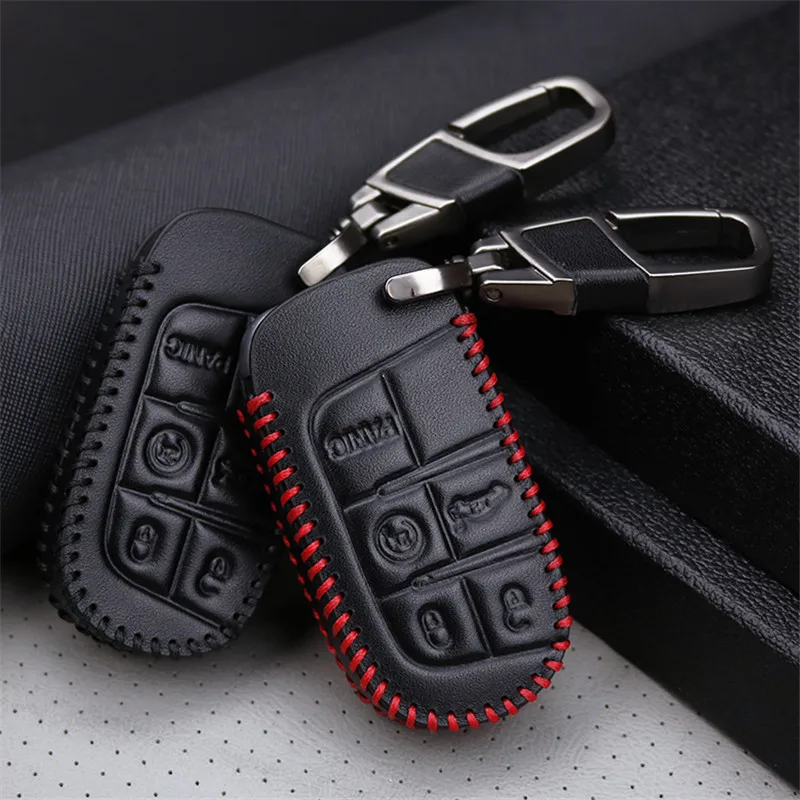 Car Key Ring Chain For Dodge Journey Charger Jeep Renegade Grand Cherokee for Chrysler 200 300 Compass Fiat Key Case Cover Shell