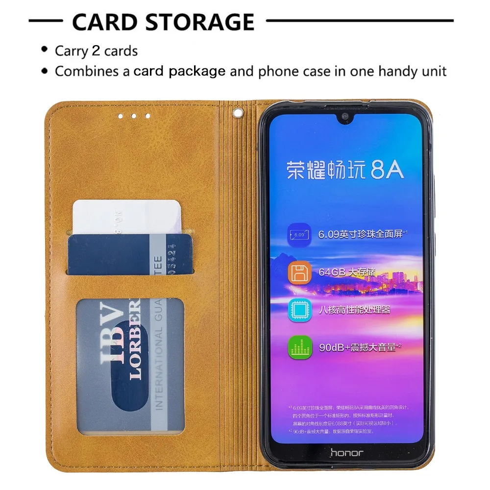 Flip Case For Huawei Y5 Y6 Pro Y7 Prime Y9 Prime Honor 7A Pro 7C 8A 8S 9X 10i Lite PU Leather Wallet Cover Coque Case