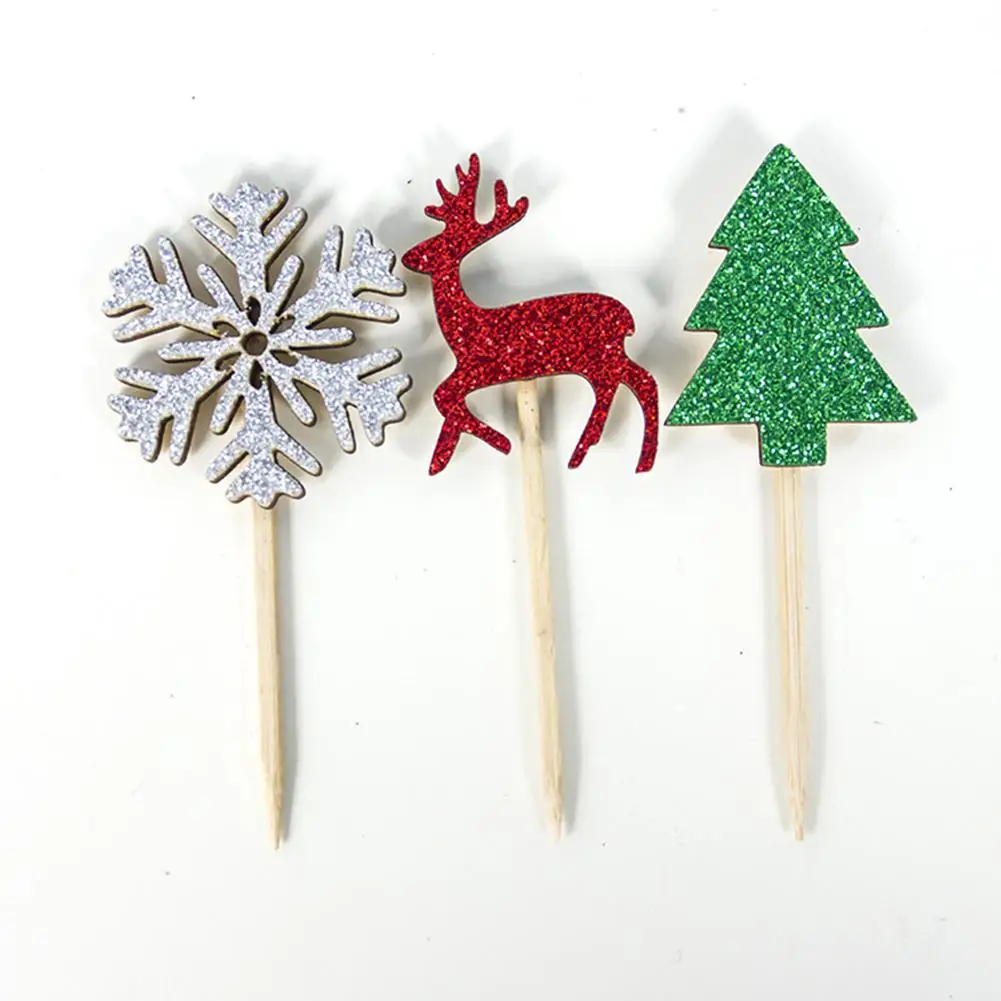 Рождественское украшение для торта серия с картами трехмерная деревянная