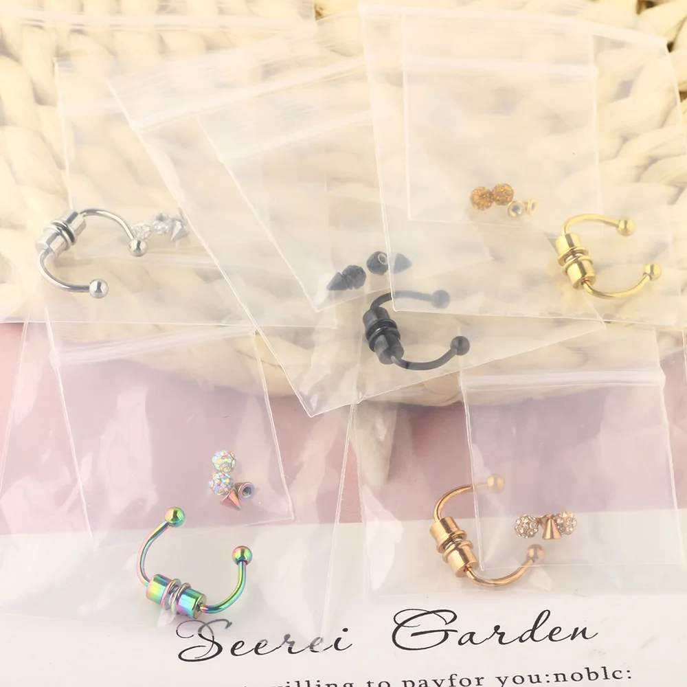 

Nose Ring Hoop Nose Septum Stainless Steel Punk Fake Piercing Body Jewelry Hip Hop Rock Ear Clip Jewelry