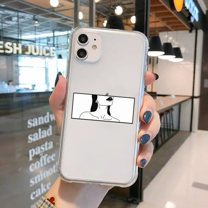 

Cool smoking heartbreaker girl Phone Case Transparent for iPhone 11 12 mini pro XS MAX 8 7 6 6S Plus X 5S SE 2020 XR