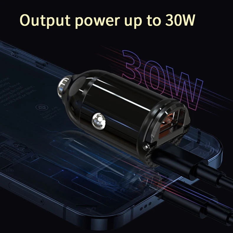 Kebidu 30W PD Car Charger Dual USB Type C Mobile Phone Metal Charging QC3 4.0 Quick Charge For iPhone Huawei Xiaomi | Мобильные