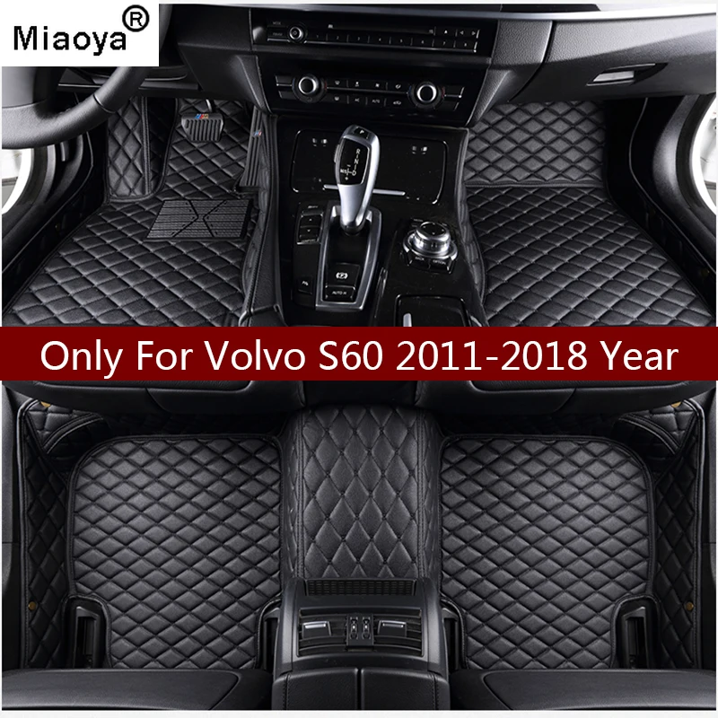 

Miaoya mat leather car floor mats for Volvo S60 2011 2012 2013 2014-2016 2017 2018 Custom auto foot Pads automobile carpet cover