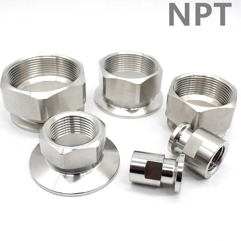 

1/4" 3/8" 1/2" 3/4" 1" 1-1/4" 1-1/2" NPT Female 1.5" 2" Tri Clamp Sanitary Pipe Fitting Connector SS304 Stainless Homebrew