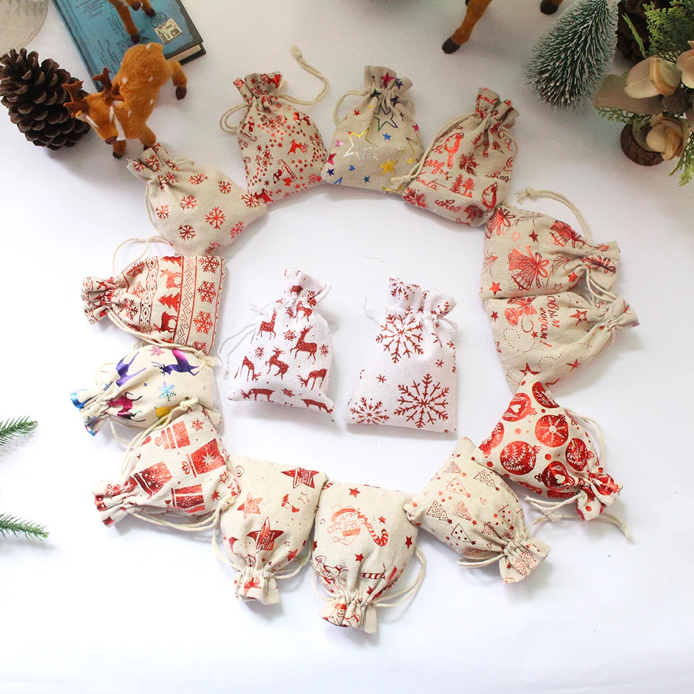 Рождественский подарок органайзер чехлы с золотым принтом натуральный