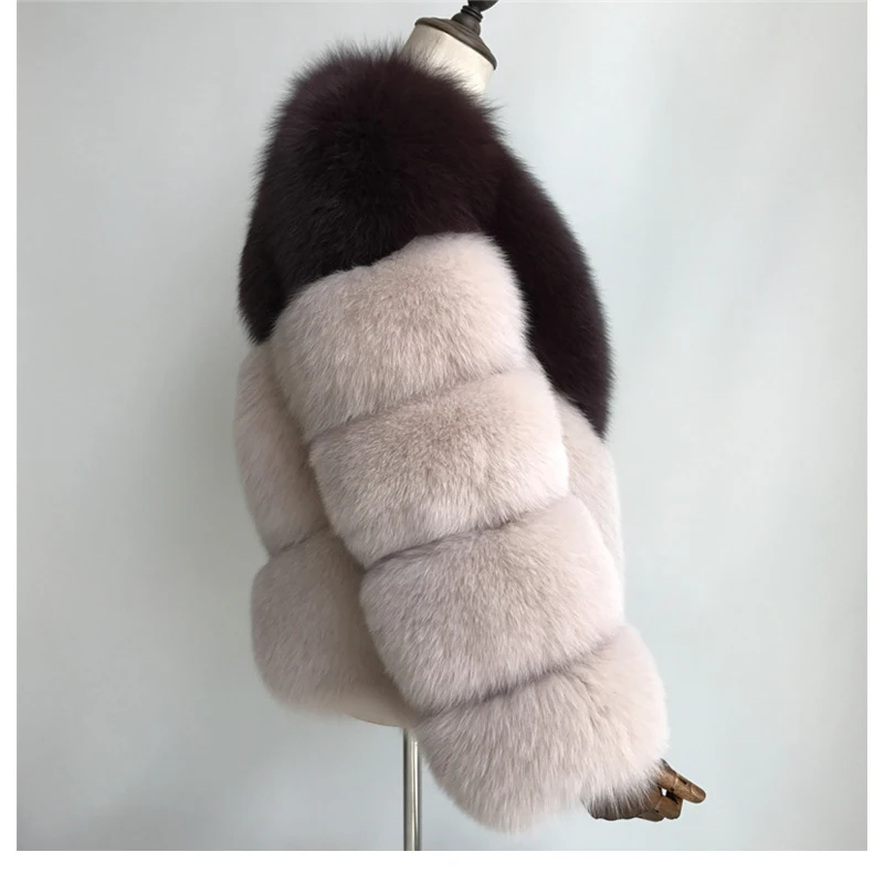 MAOMAOFUR пальто из натурального Лисьего меха женская натуральная меховая верхняя одежда женская Женская Толстая теплая куртка из натурального меха пальто из натурального Лисьего меха