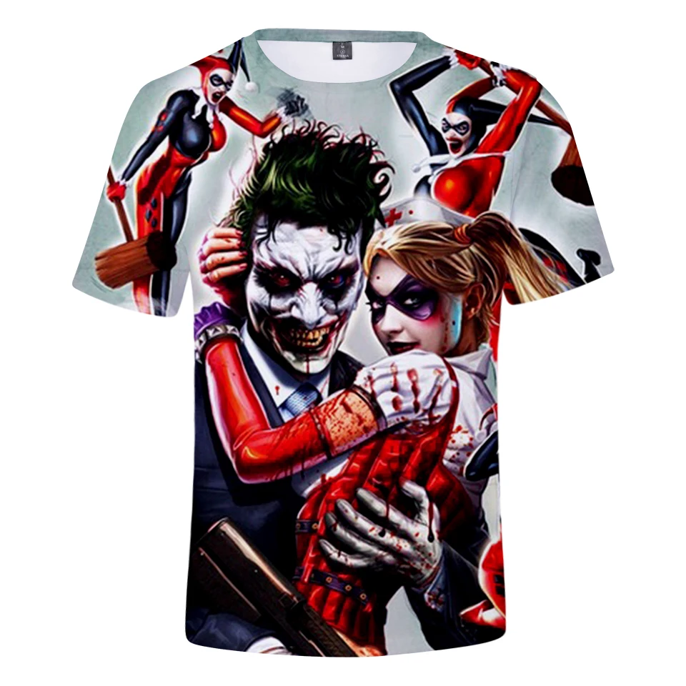 Футболка Haha joker с коротким рукавом 3D новая футболка трендовая Повседневная