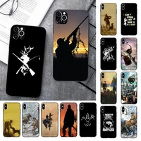 hunting animal and fishing man phone case for iphone 13 11 12 pro xs max 8 7 6 6s plus x 5 5s se 2020 xr case