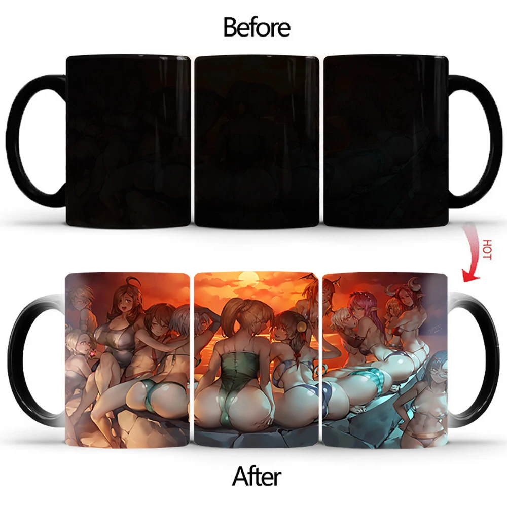 

Creative Bathing beauty Magic Mug BSKT-215 Color Changing Chameleon Cups Heat Sensitive Cup Coffee Tea Milk Mug For Gifts