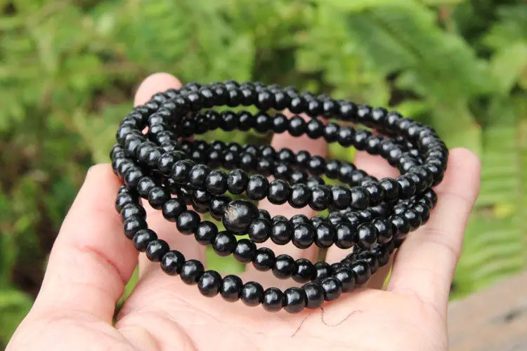 Тибетский буддизм 216 черные деревянные бусины Молитвенное ожерелье Будда мала |