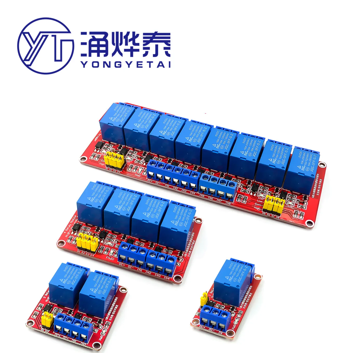 YYT 1CH 2CH 4CH 8CH 5V Relay module Optocoupler isolation High and low level trigger MCU Red board