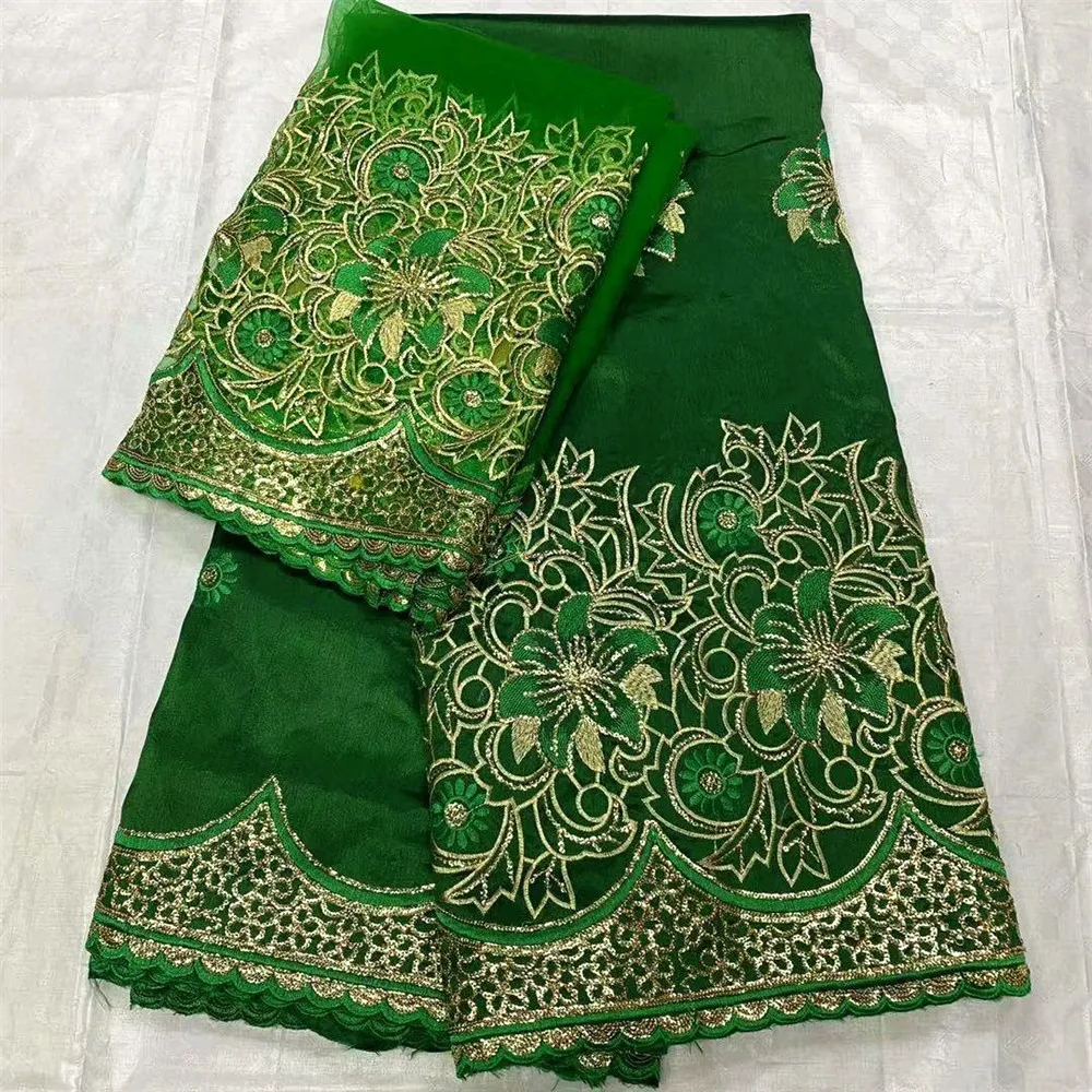 Ткань Fushia George высокого качества Индийский Шелк Wrappers вышивка нигерийское кружево