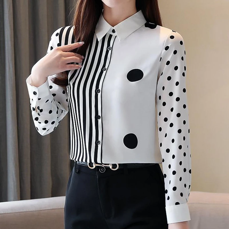 Женский шифоновый Кардиган с длинным рукавом блузка волнистыми полосками