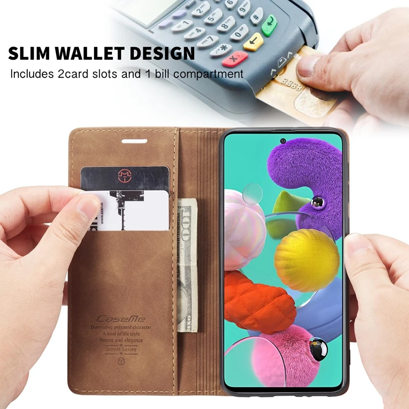 Чехол из ретро-кожи с откидной крышкой для Samsung Galaxy A51 A71 A81 A91 Note 10 lite S10.