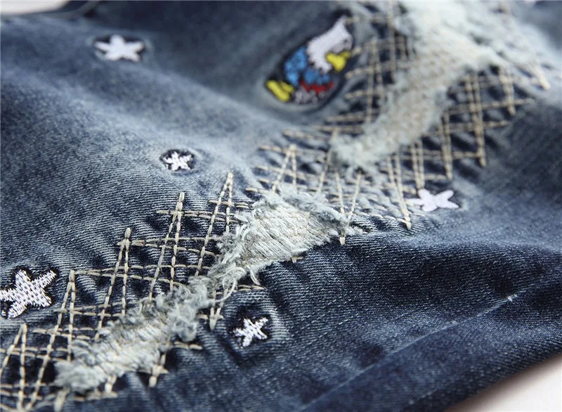 

Fashion Design Denim Shorts Knee Length Straight Ripped Jeans Men Summer Casual Shorts Jean Homme