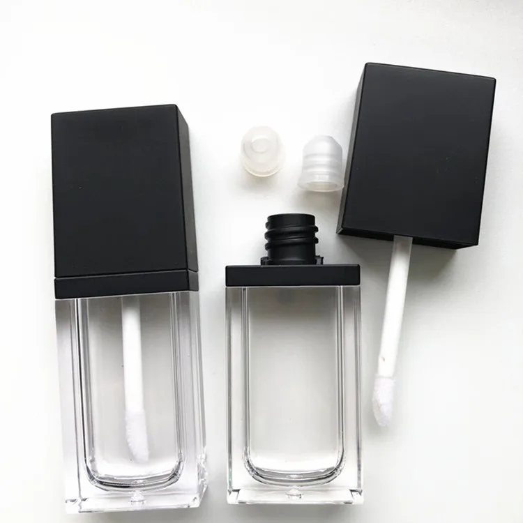 Квадратичная ясная 8 мл Пустые контейнеры бальзам для губ с волшебной палочкой в