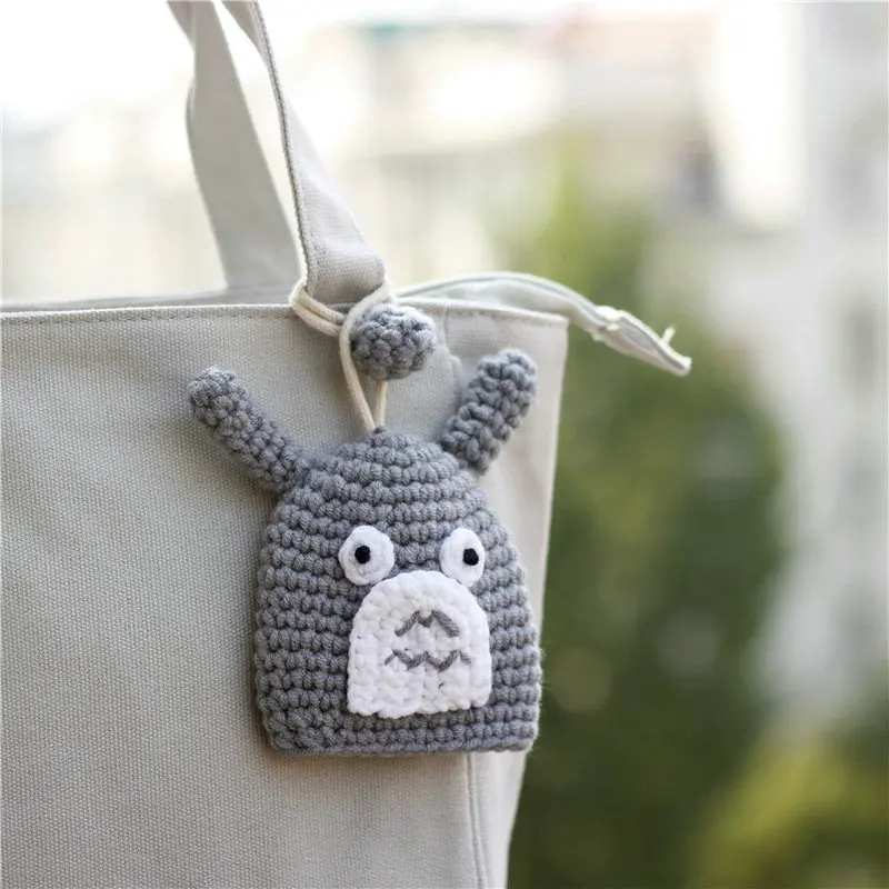 Ручная вязаная шерстяная сумка для ключей Женская милая мультяшная с мультяшным