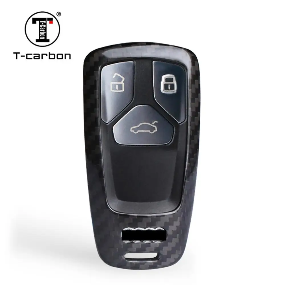Чехол для автомобильного ключа из углеродного волокна T carbon Audi A4 A5 A6 A8|auto key case|auto