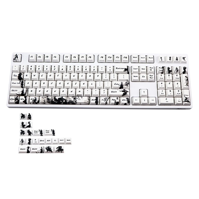 

128 key Replaceable PBT Keycaps Lettering Keys OEM Injection Key Cap for Cherry MX Mechanical Keyboard Key Cap Switches