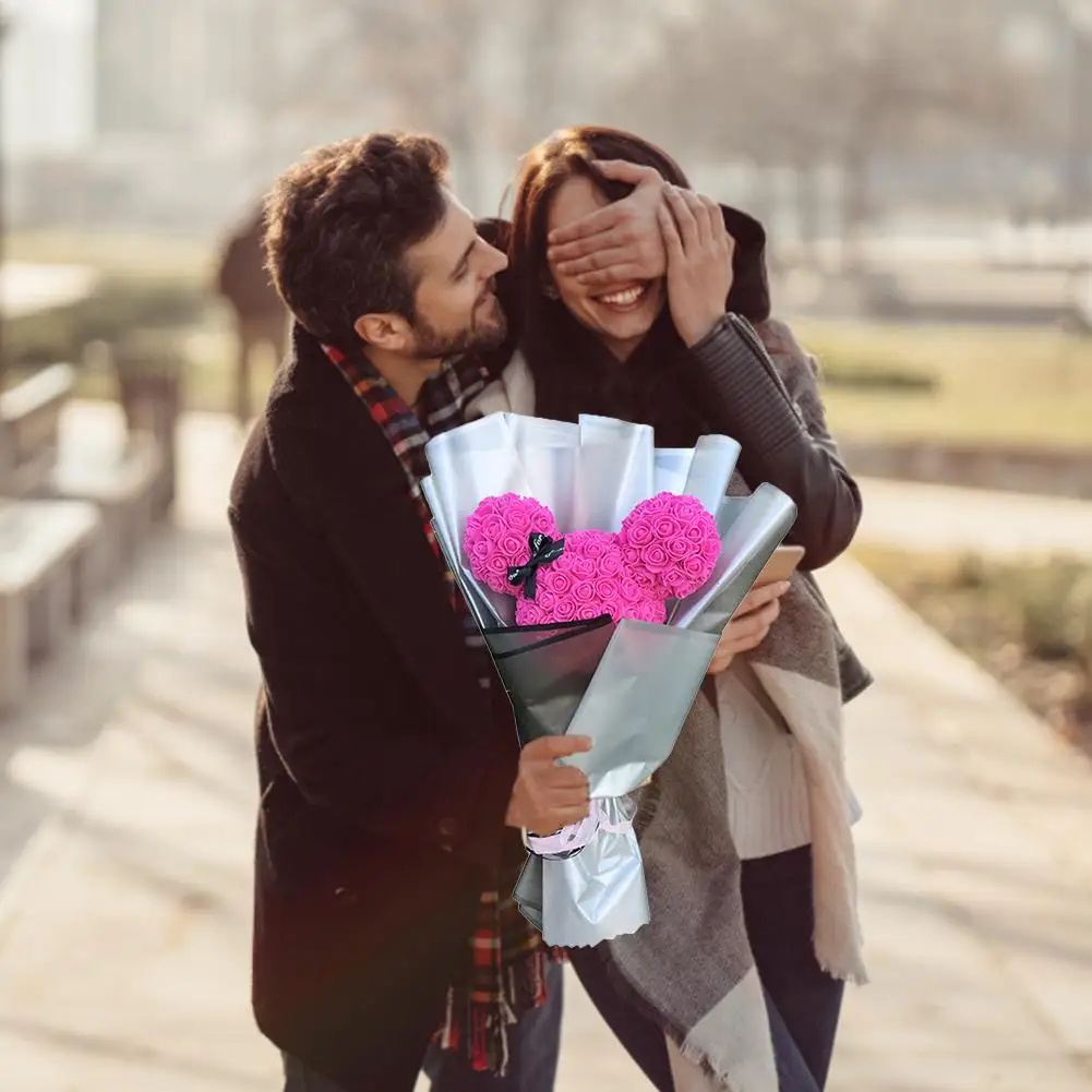 Праздничный подарок искусственный цветочный букет роза пузырьки вечный цветок