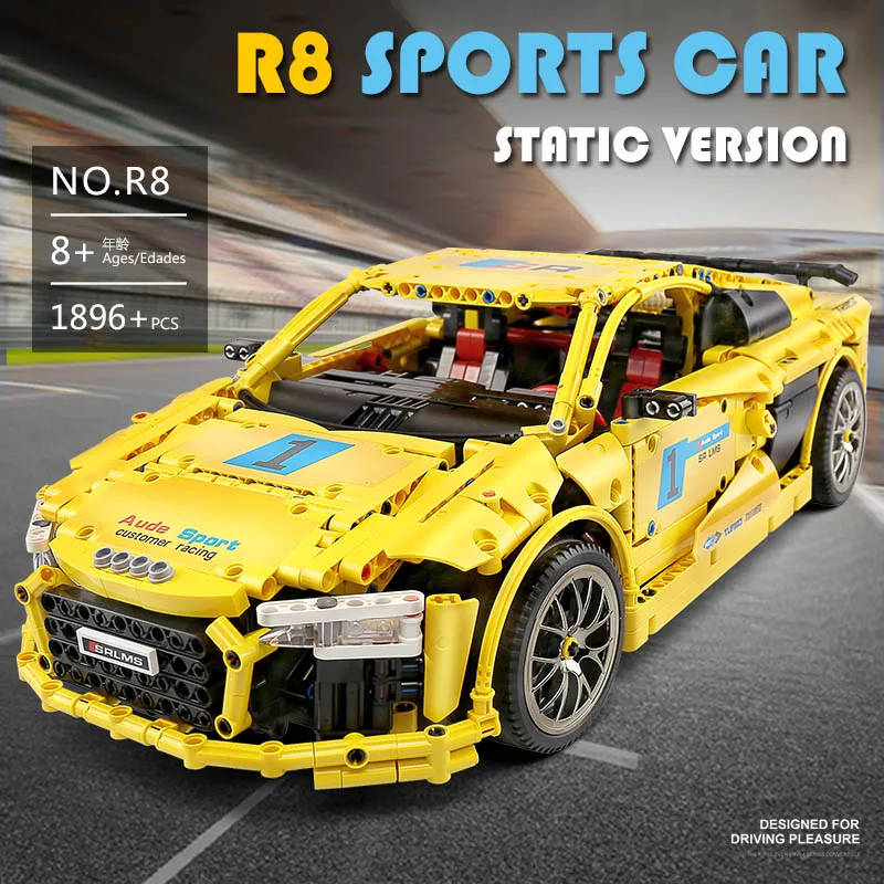 Скоростной гоночный автомобиль Mould King MOC серии высоких технологий R8 V10 модель