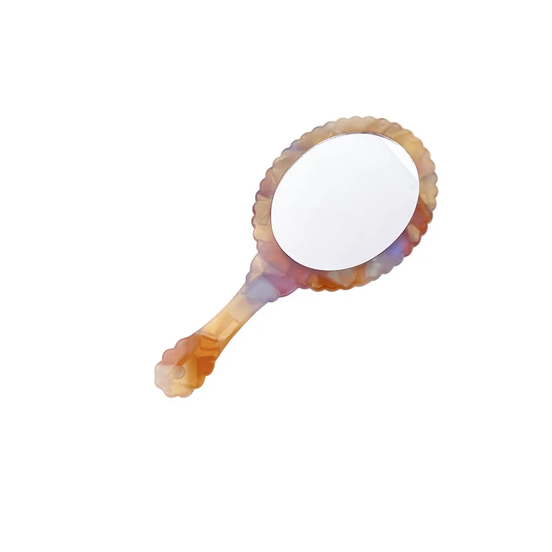 Корейское модное ретро маленькое овальное волнистое боковое зеркало для макияжа